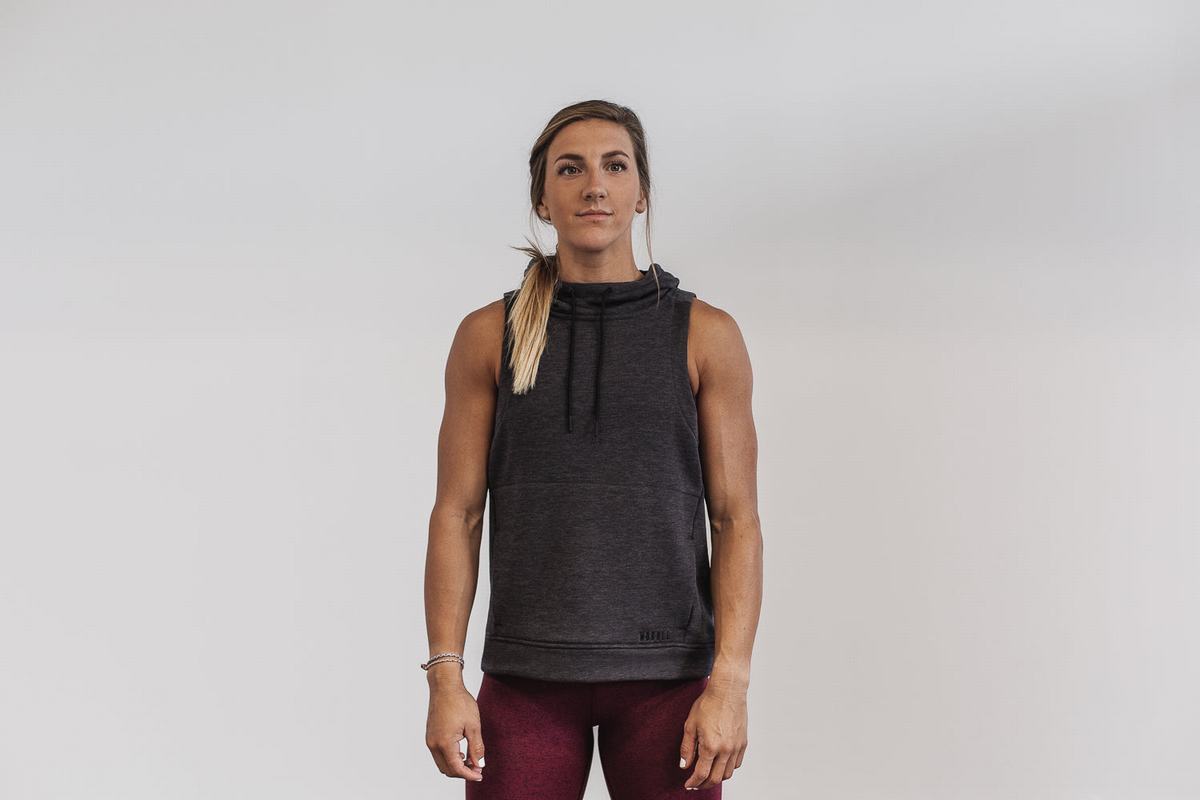 Nobull Microplush Sleeveless Women's Hoodie Deep Grey | Australia (SJ1965)